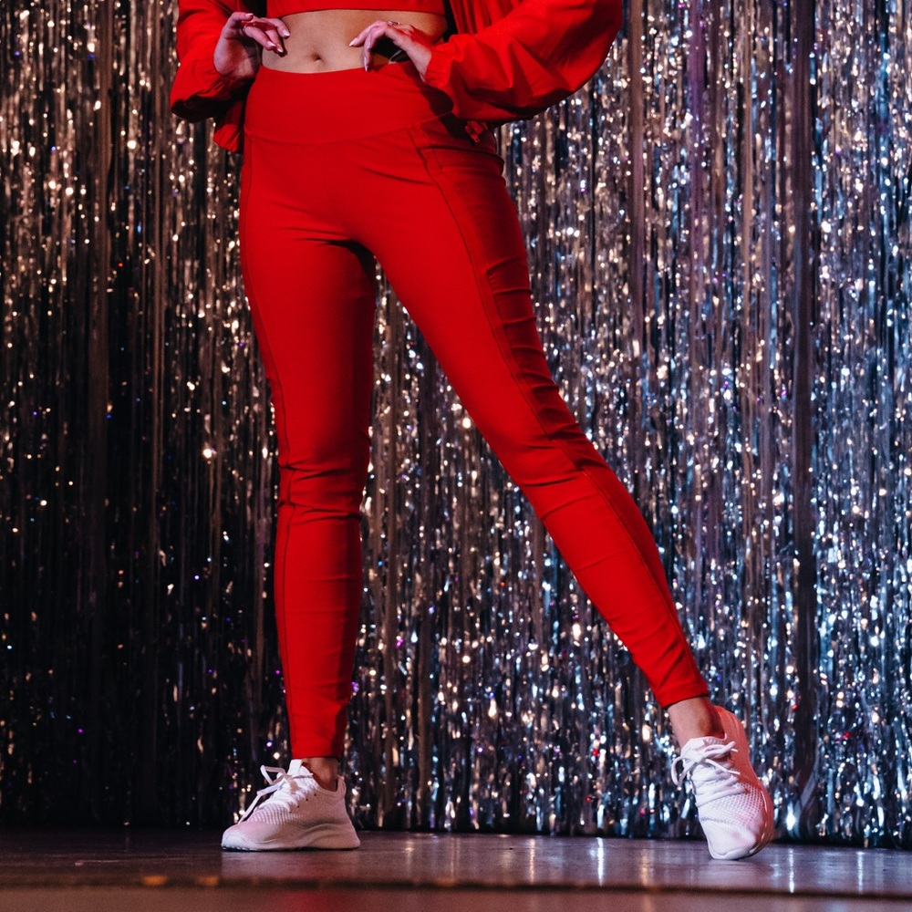 Rebel Athletic x Miss America Leggings in Crowned Red